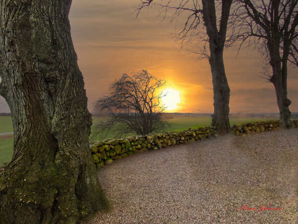 Aften sol ved Moltrup kirke 